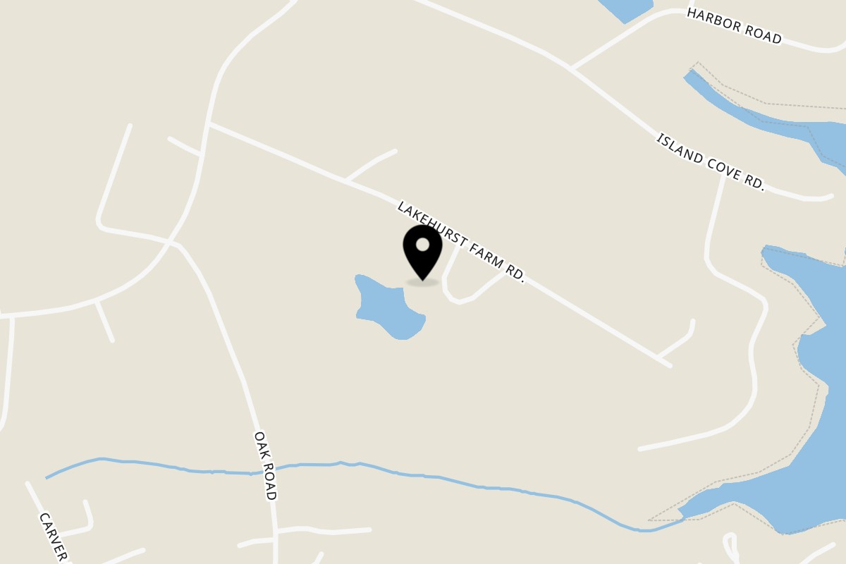 Map showing the location of Fat Backs Soul Food BBQ on 438 Lakehurst Farm Rd in Norwood